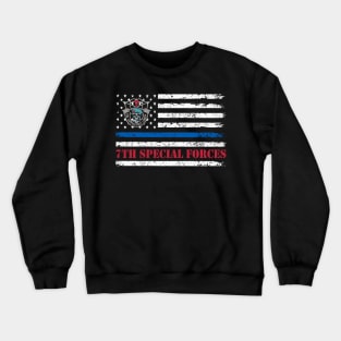 Proud US Army 7th Special Forces Group USA Flag De Oppresso Liber SFG - Gift for Veterans Day 4th of July or Patriotic Memorial Day Crewneck Sweatshirt